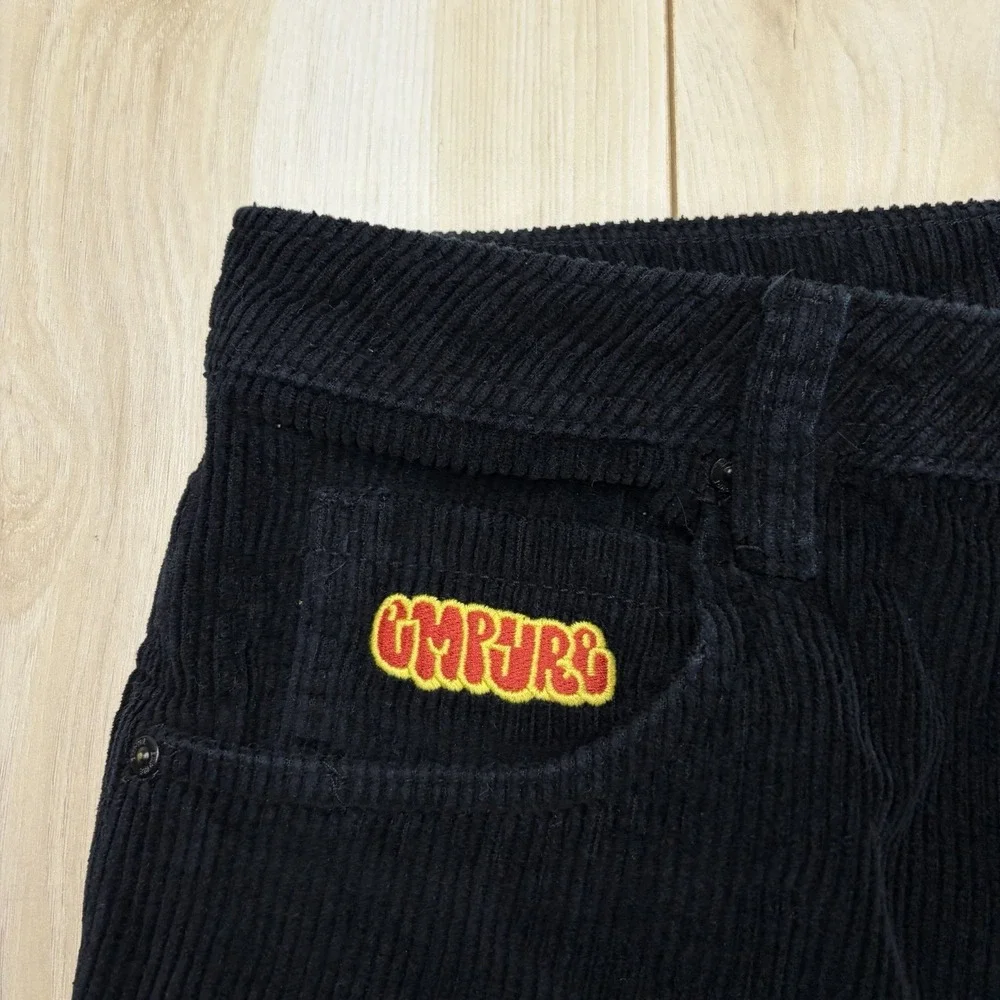 Empyre Corduroy Pants Mens Size 30x28 Baggy Straight Fitting Y2K Black Skate